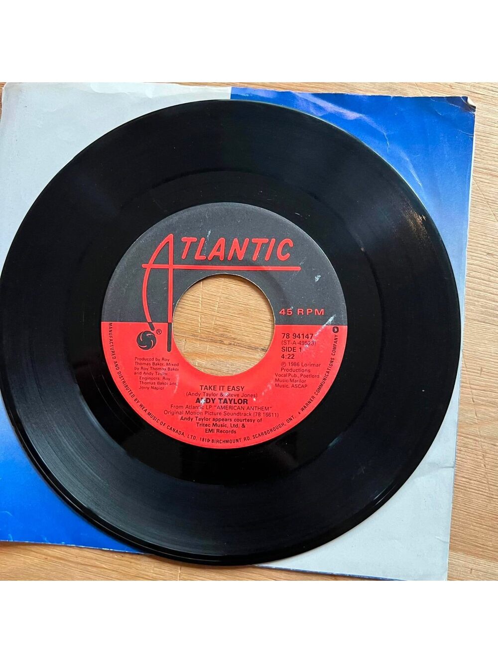 Andy Taylor - Take it Easy/Angel Eyes 45rpm VG+ R10